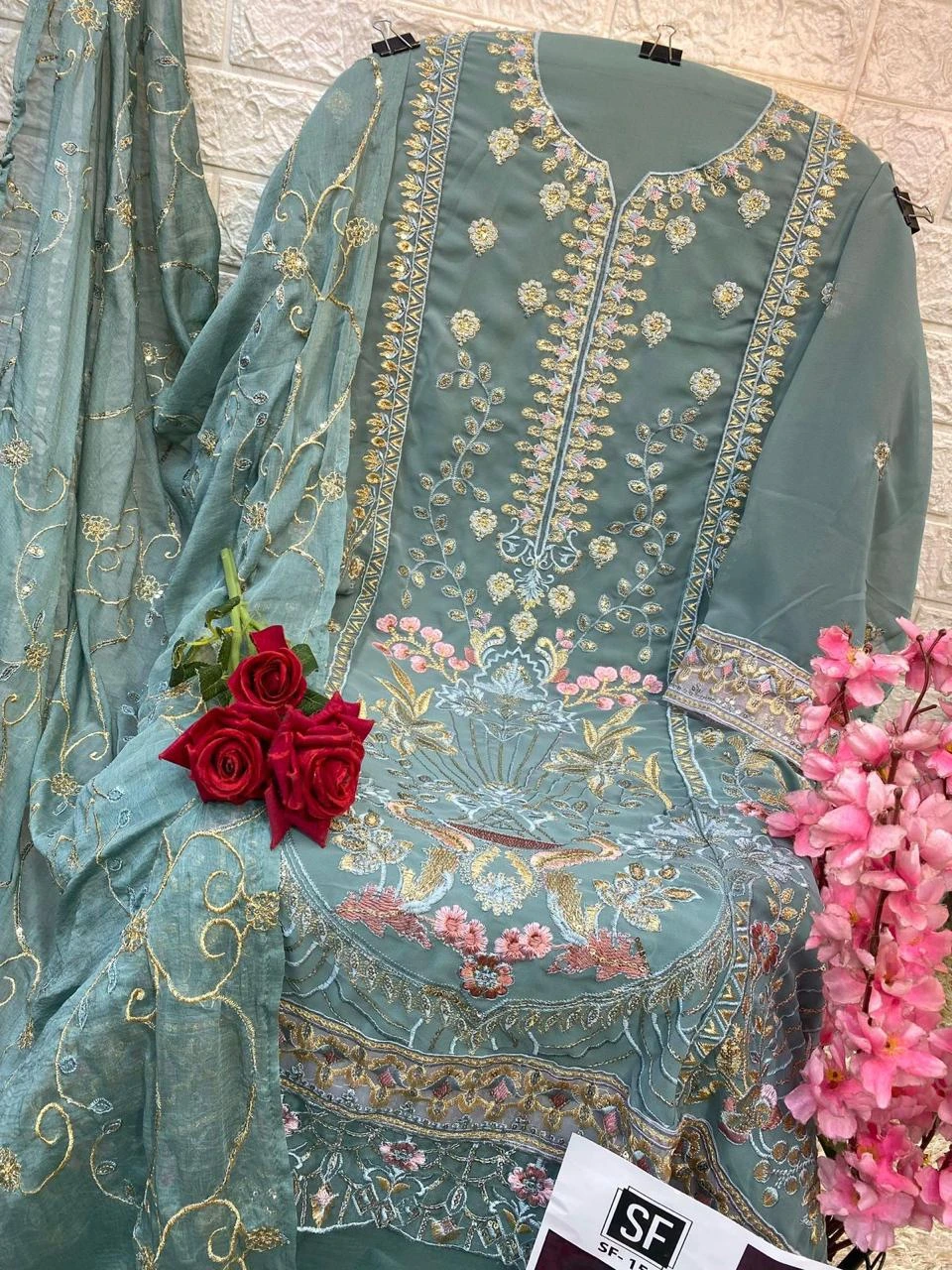 Vardan Ethnic Sf 151 Faux Georgette Wholesale Pakistani Salwar Suit — Wholesale Salwar Suits, MPA wholesale from Surat — view 3
